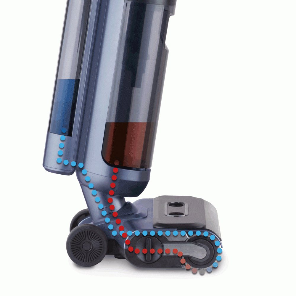 Ručný bezdrôtový čistič na podlahyponúka technológiu dvoch nádrží.